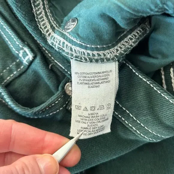 Free People High-Rise Foxy Flare Jeans Green Wide Leg Retro - Picture 16 of 16